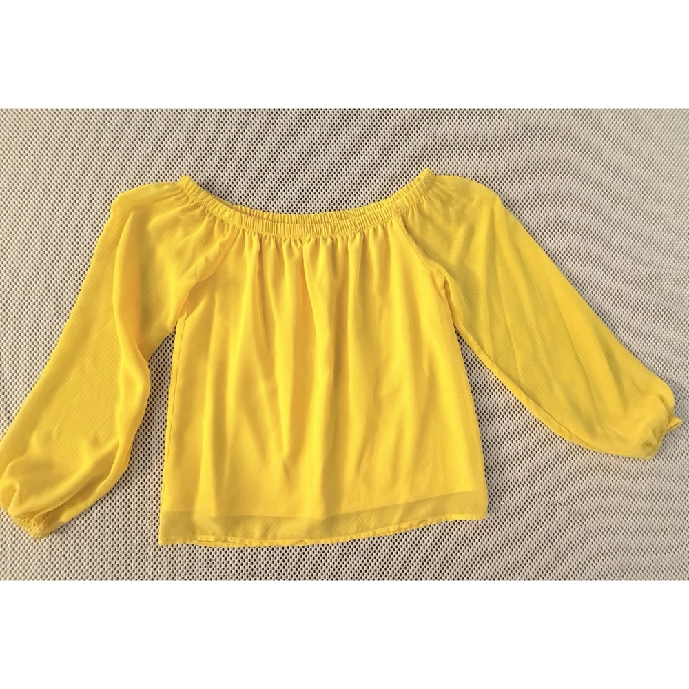 Kate And Mallory Top Blouse‎ Womens Size M Off The Shoulder Boho Gypsy Yellow
